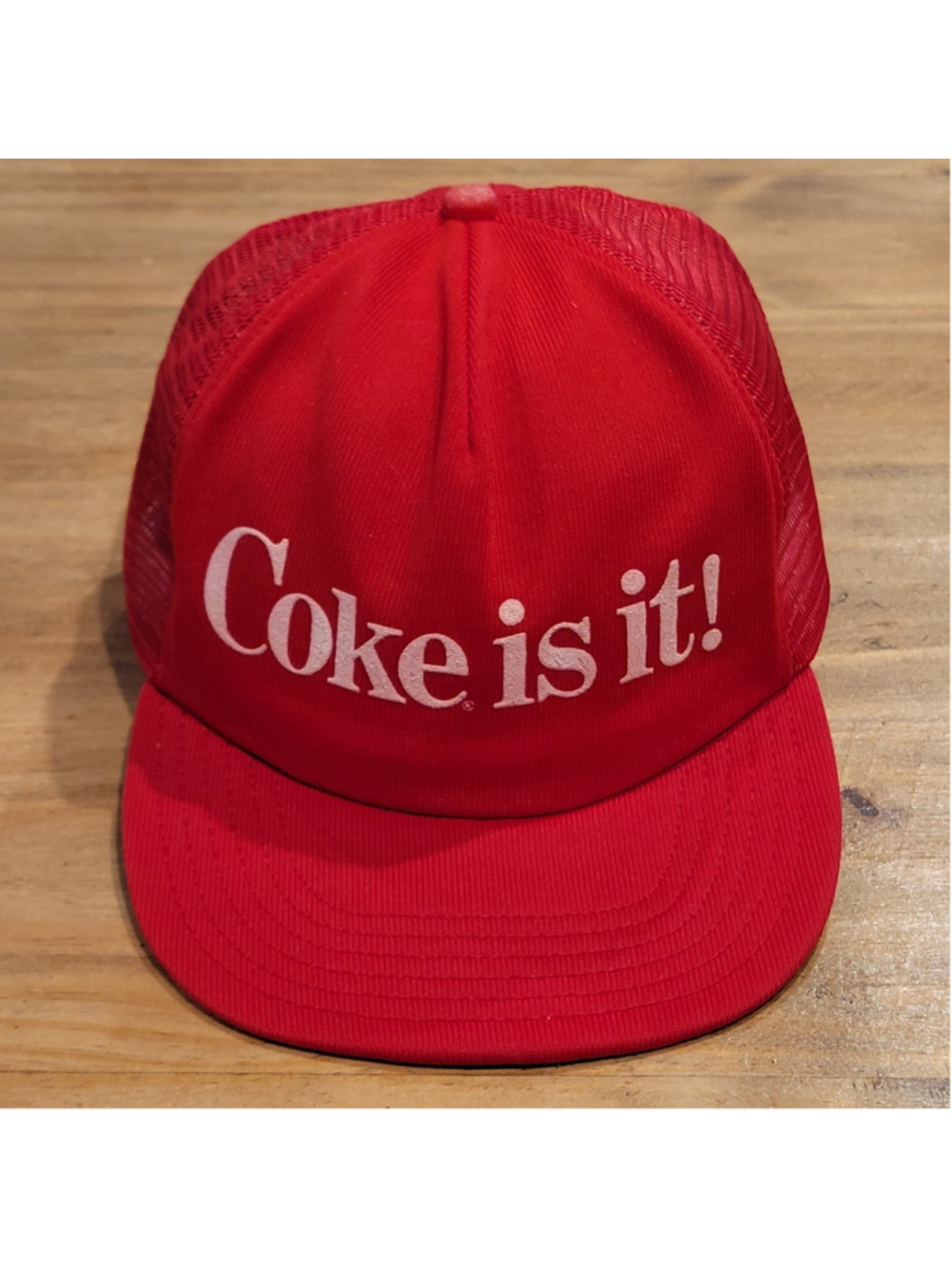 Vintage Coca Cola Coke is it ! Trucker Hat Cap Snapback Red 80s 90s